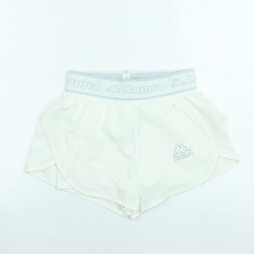 Kappa x Primark Womens White XS Athletic Shorts Lightweight Stretch