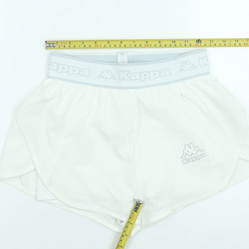 Kappa x Primark Womens White XS Athletic Shorts Lightweight Stretch