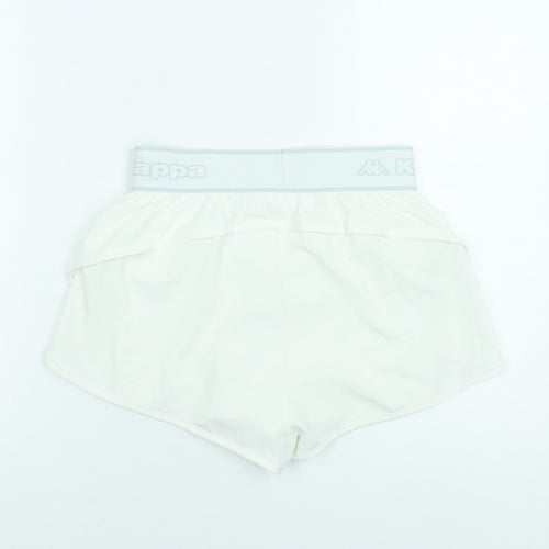 Kappa x Primark Womens White XS Athletic Shorts Lightweight Stretch
