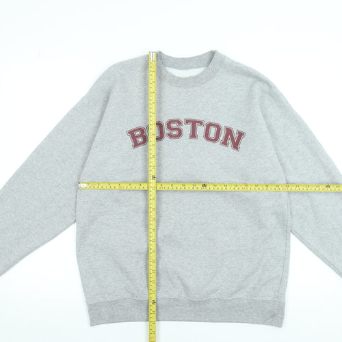 Hanes EcoSmart Grey Boston Sweatshirt Womens Medium Cotton Blend