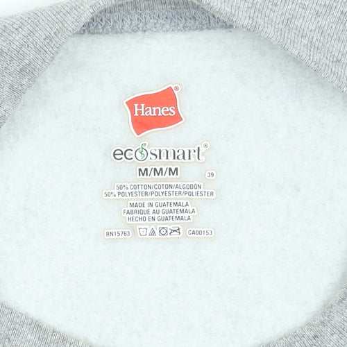 Hanes EcoSmart Grey Boston Sweatshirt Womens Medium Cotton Blend