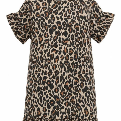 I Saw It First Women Beige Leopard Print Short Sleeve Shift Dress Size 12