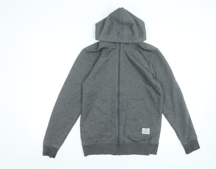 Jack & Jones Men's Grey Full Zip Hoodie Size S Polyester Knit
