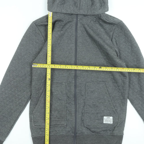 Jack & Jones Men's Grey Full Zip Hoodie Size S Polyester Knit