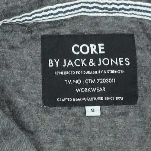 Jack & Jones Men's Grey Full Zip Hoodie Size S Polyester Knit