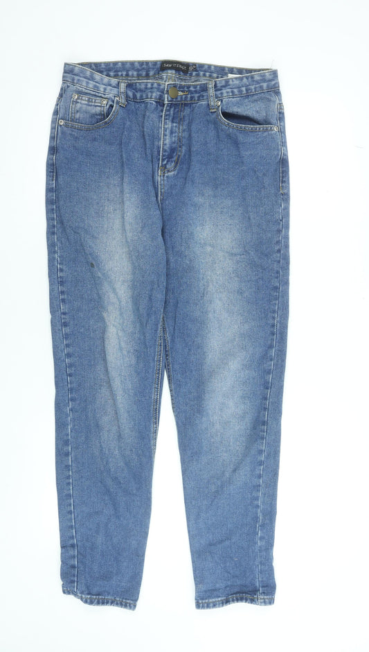 I Saw It First Women’s Blue High Rise Mom Jeans UK 12