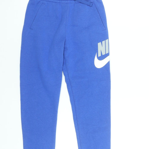 Nike Boys Blue Jogger Trousers 7 Years Cotton Blend Sportswear