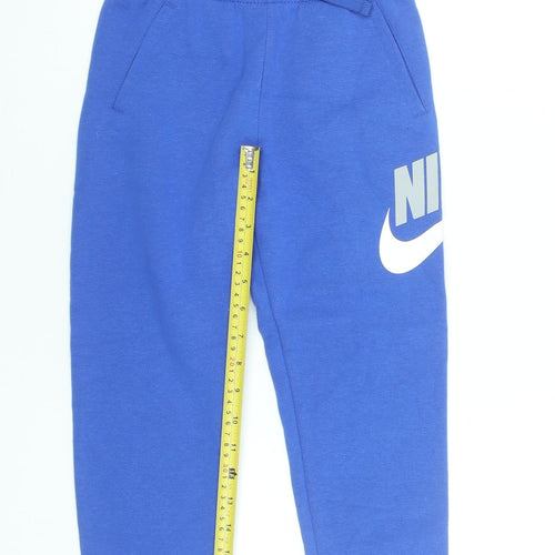Nike Boys Blue Jogger Trousers 7 Years Cotton Blend Sportswear