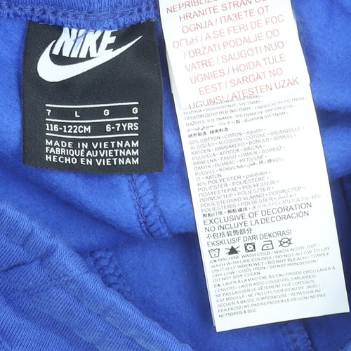 Nike Boys Blue Jogger Trousers 7 Years Cotton Blend Sportswear