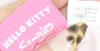 Hello Kitty Girls Pink Graphic T-Shirt 9-10 Years Short Sleeve Cotton