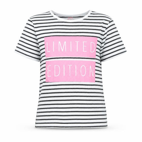 St. Bernard Girls Black Striped Limited Edition Cotton T-Shirt 12-13 Years