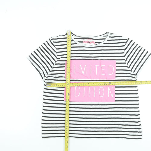 St. Bernard Girls Black Striped Limited Edition Cotton T-Shirt 12-13 Years