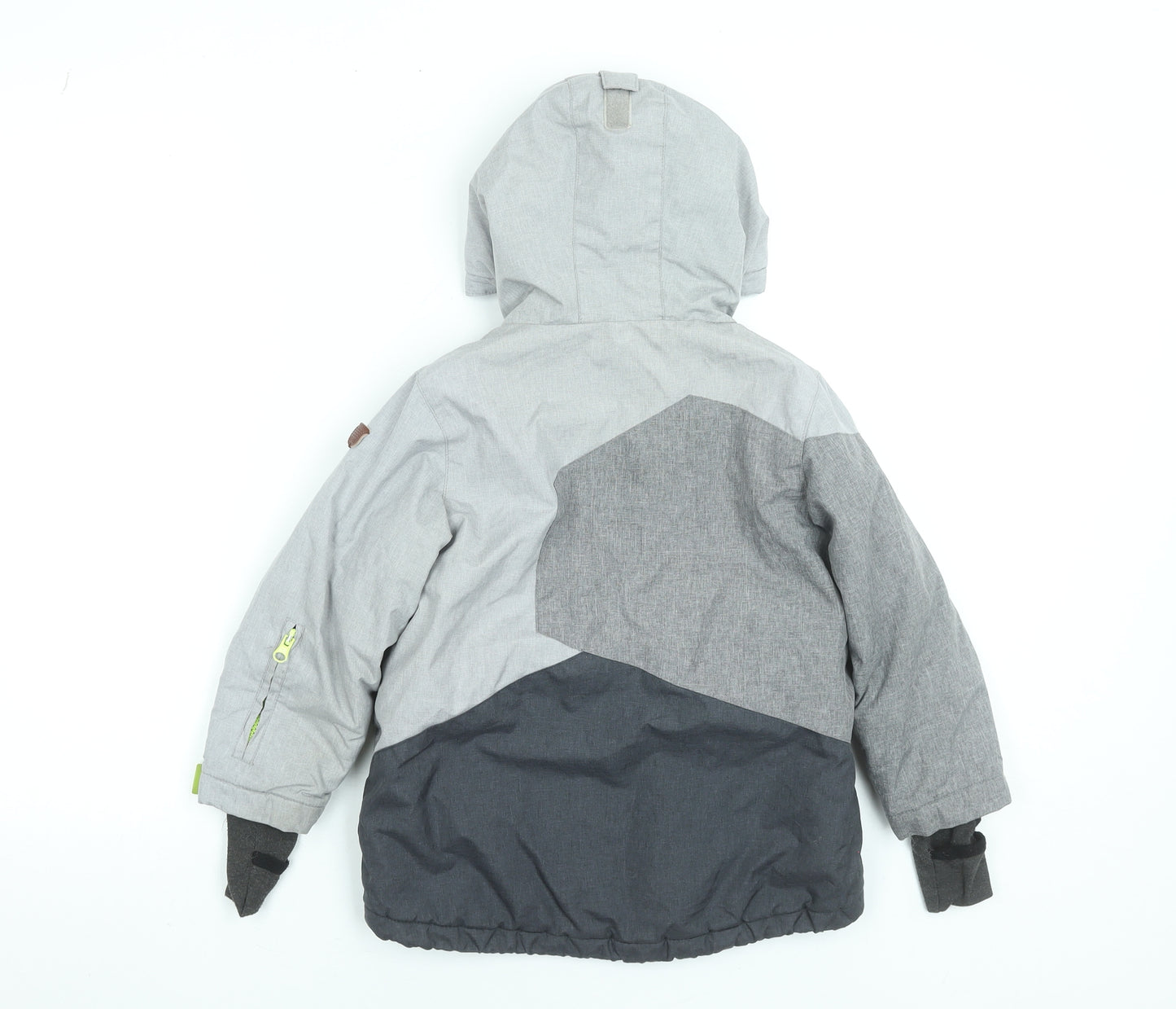 Reserved Boys Grey Colourblock Hooded Winter Puffer Jacket Size 5 Years