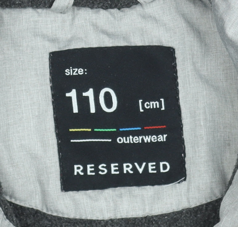 Reserved Boys Grey Colourblock Hooded Winter Puffer Jacket Size 5 Years