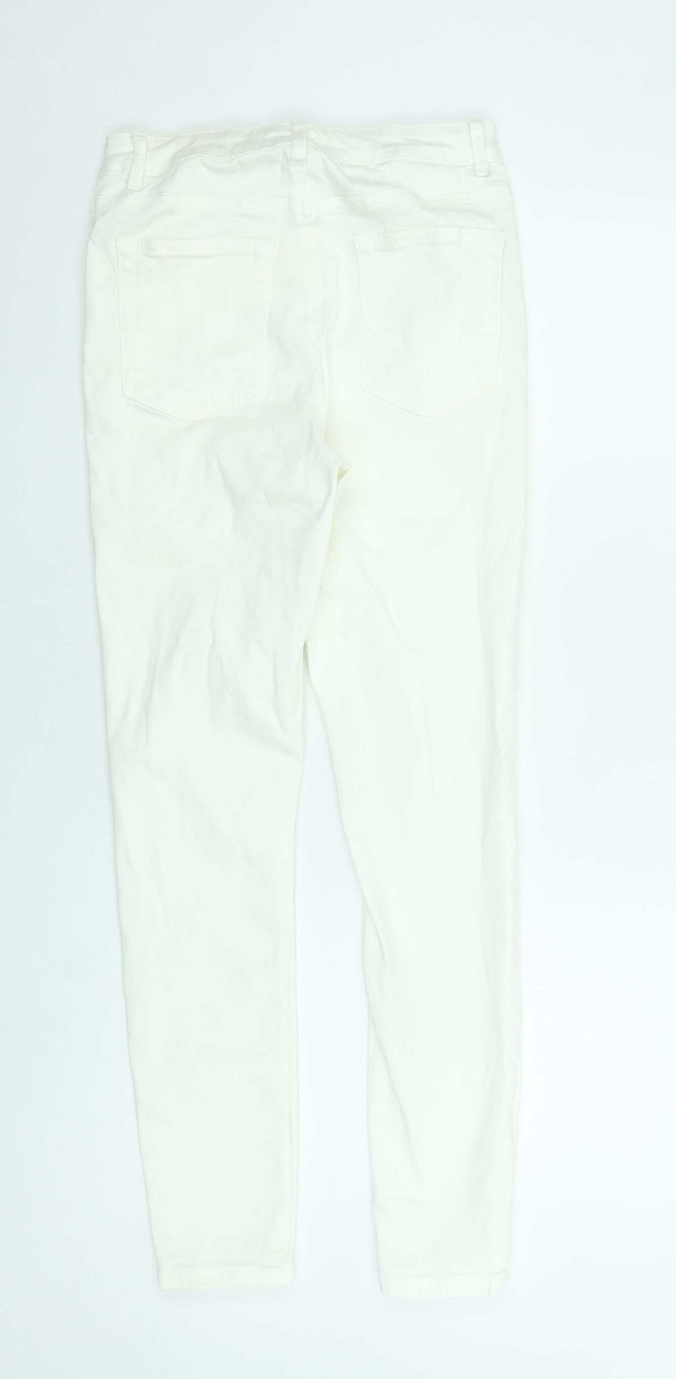 Primark Women Ivory Skinny Stretch Jeans Size 12