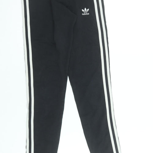 Adidas Womens Black Ankle Leggings Size 8 Cotton Stretch