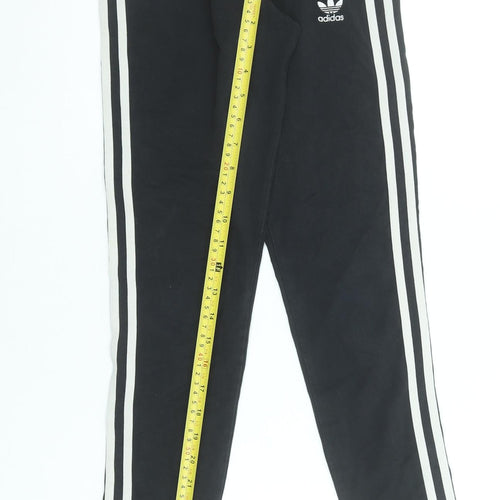 Adidas Womens Black Ankle Leggings Size 8 Cotton Stretch