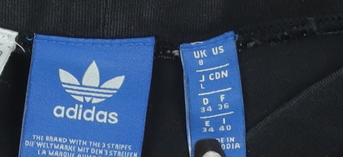 Adidas Womens Black Ankle Leggings Size 8 Cotton Stretch