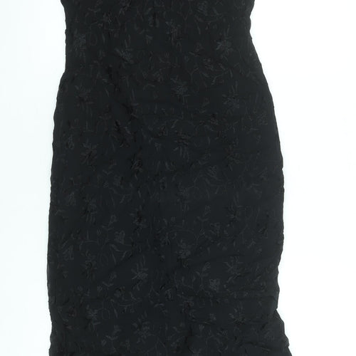 Richards Women's Black Sleeveless Floral Sheath Knee Length Dress Size 10