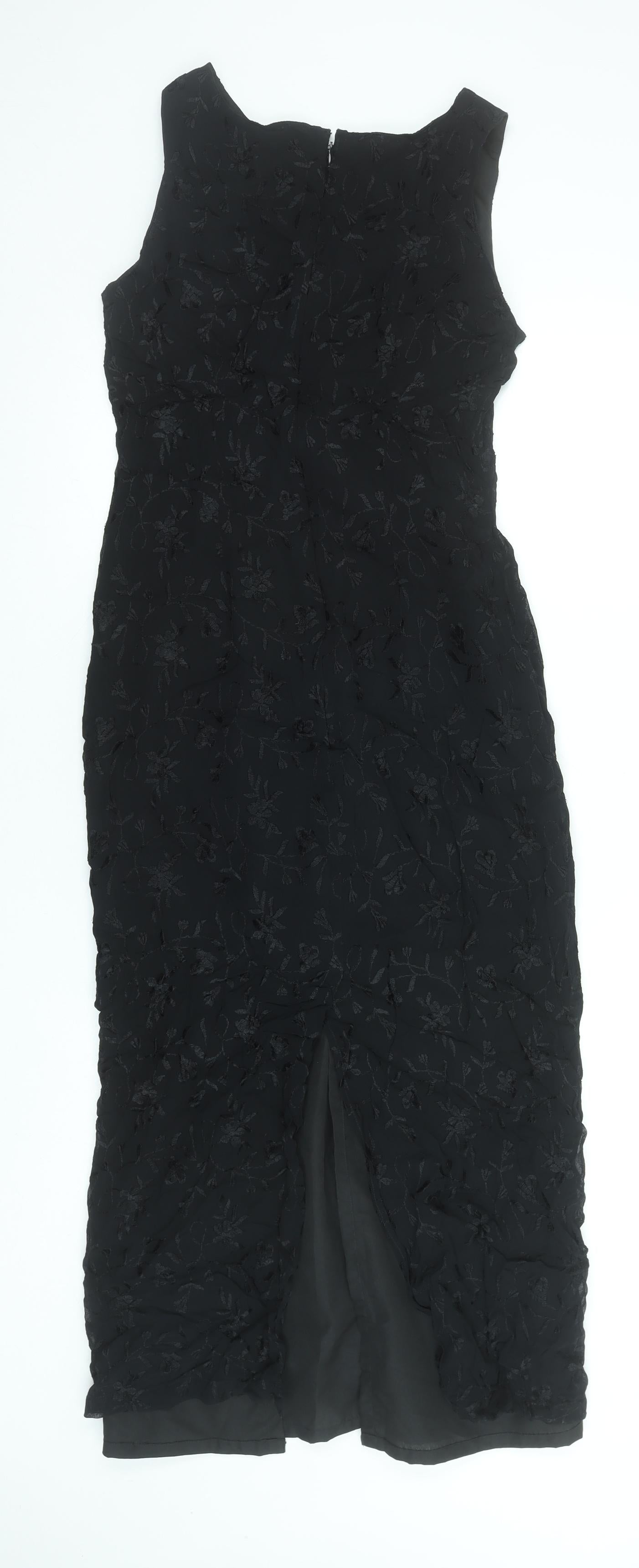 Richards Women's Black Sleeveless Floral Sheath Knee Length Dress Size 10