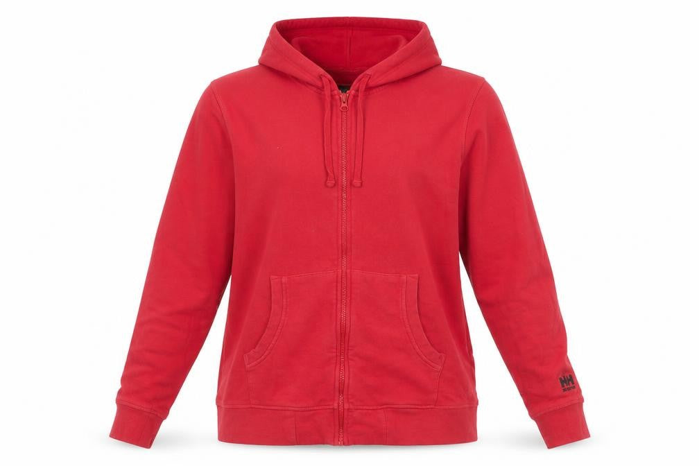 Helly Hansen Womens Red Full Zip Hoodie XL Cotton Workwear