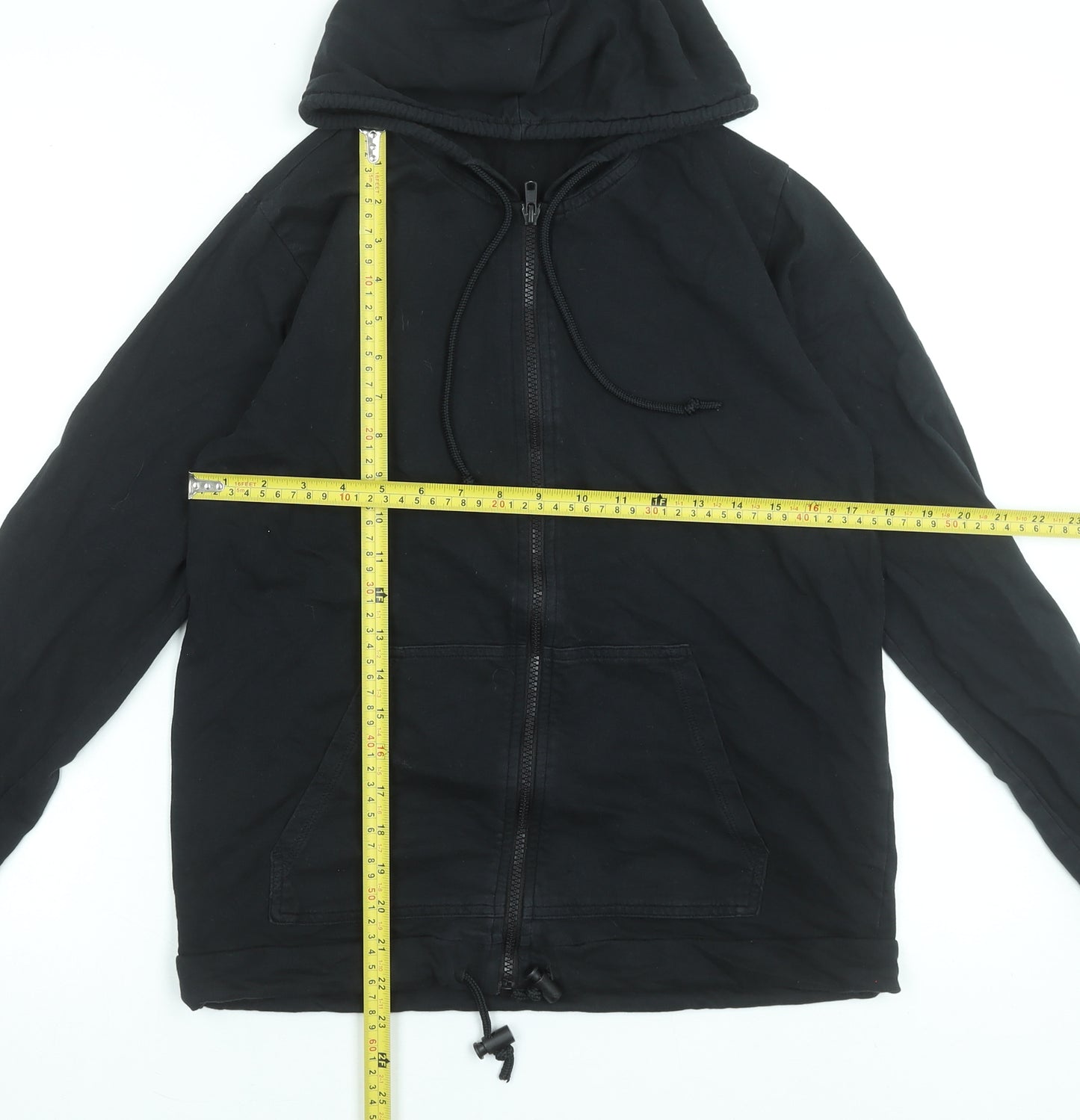 Tezenis Men’s Black Full Zip Cotton Hoodie Size M