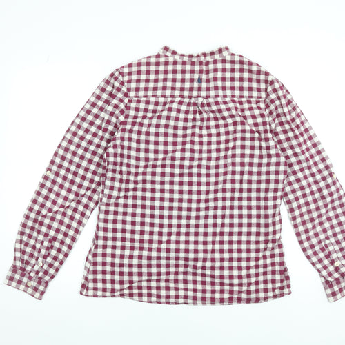 Musto Womens Red Check Cotton Long Sleeve Button-Up Shirt Size 16