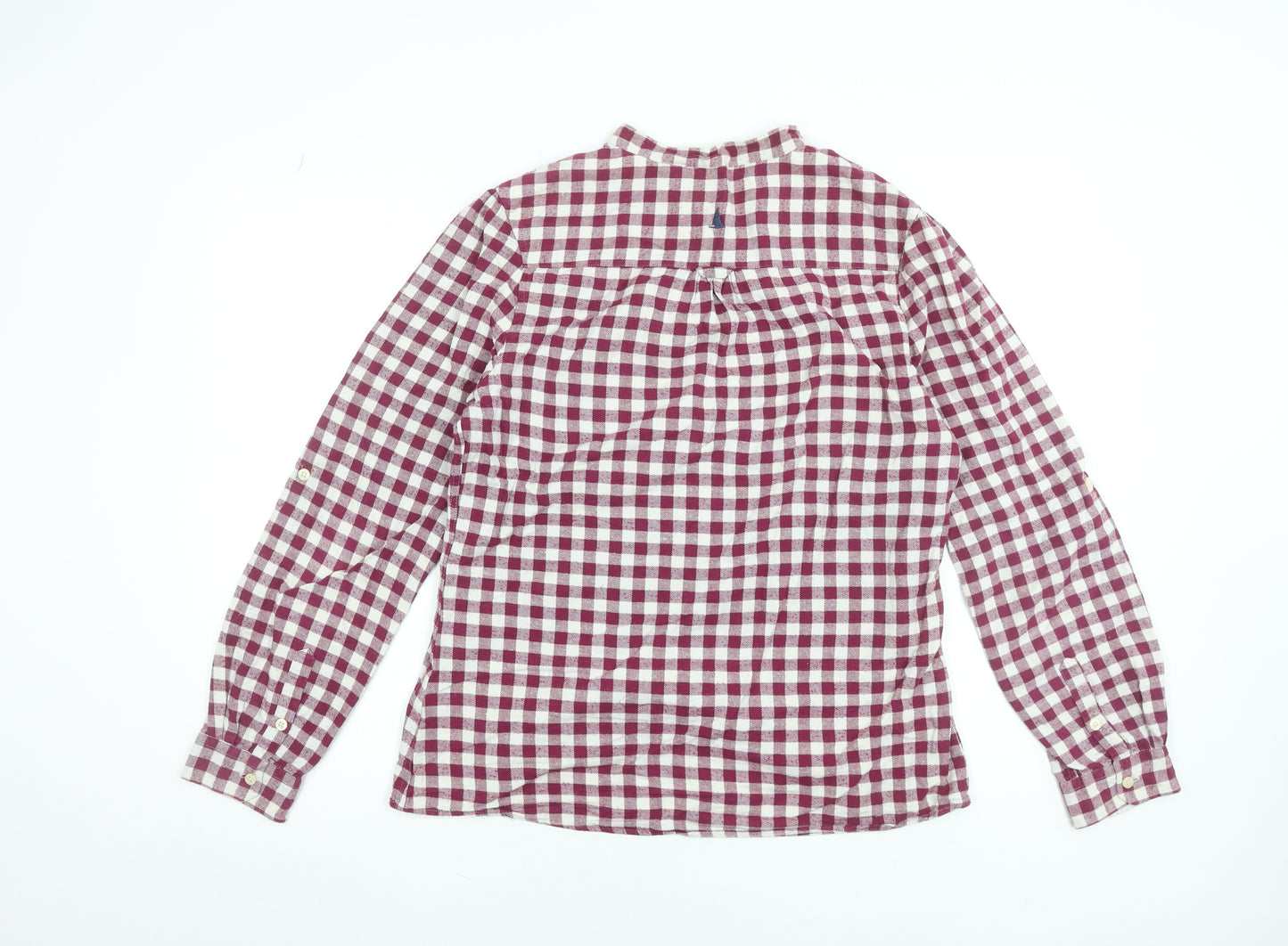 Musto Womens Red Check Cotton Long Sleeve Button-Up Shirt Size 16