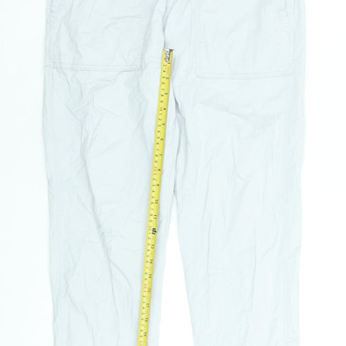 Dunnes Stores Women's White Capri Trousers Size M Cotton Elastic Waist