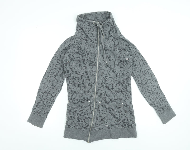 ONLY Womens Grey Full Zip High Neck Sweatshirt XS