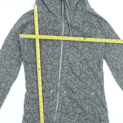 ONLY Womens Grey Full Zip High Neck Sweatshirt XS