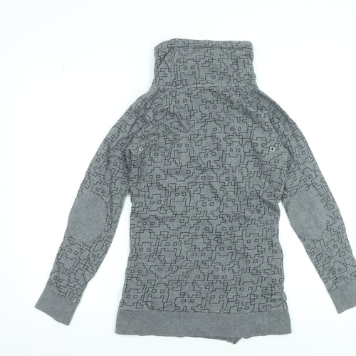 ONLY Womens Grey Full Zip High Neck Sweatshirt XS