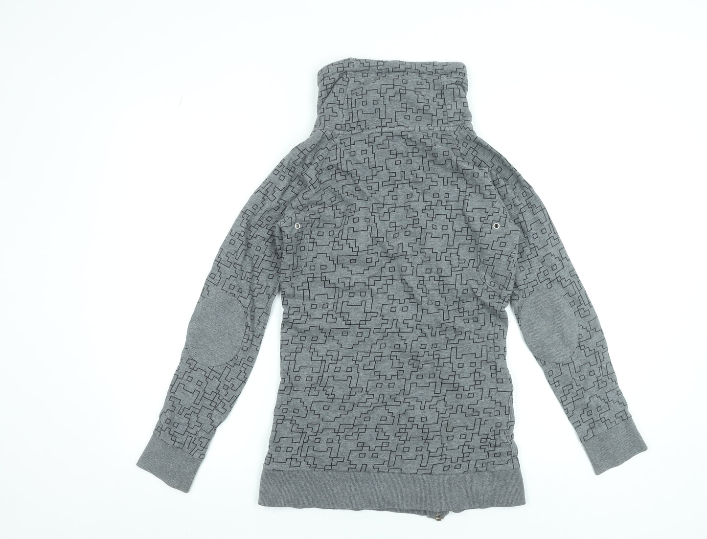 ONLY Womens Grey Full Zip High Neck Sweatshirt XS