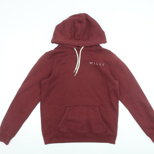 Jack Wills Womens Red Hoodie UK 12 Pullover Cotton Blend Casual