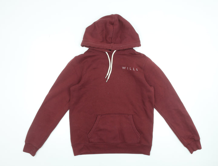 Jack Wills Womens Red Hoodie UK 12 Pullover Cotton Blend Casual