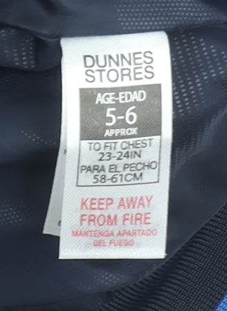 Dunnes Stores Boys Blue 5-6 Years Puffer Jacket Hooded Full Zip Lined