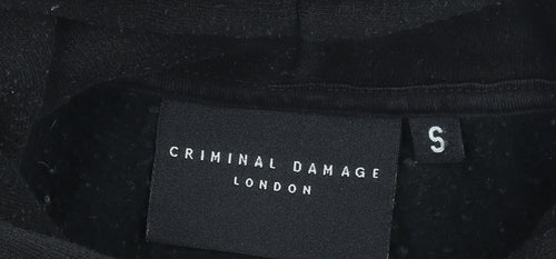Criminal Damage Men's Black Pullover Hoodie Size S Regular Fit
