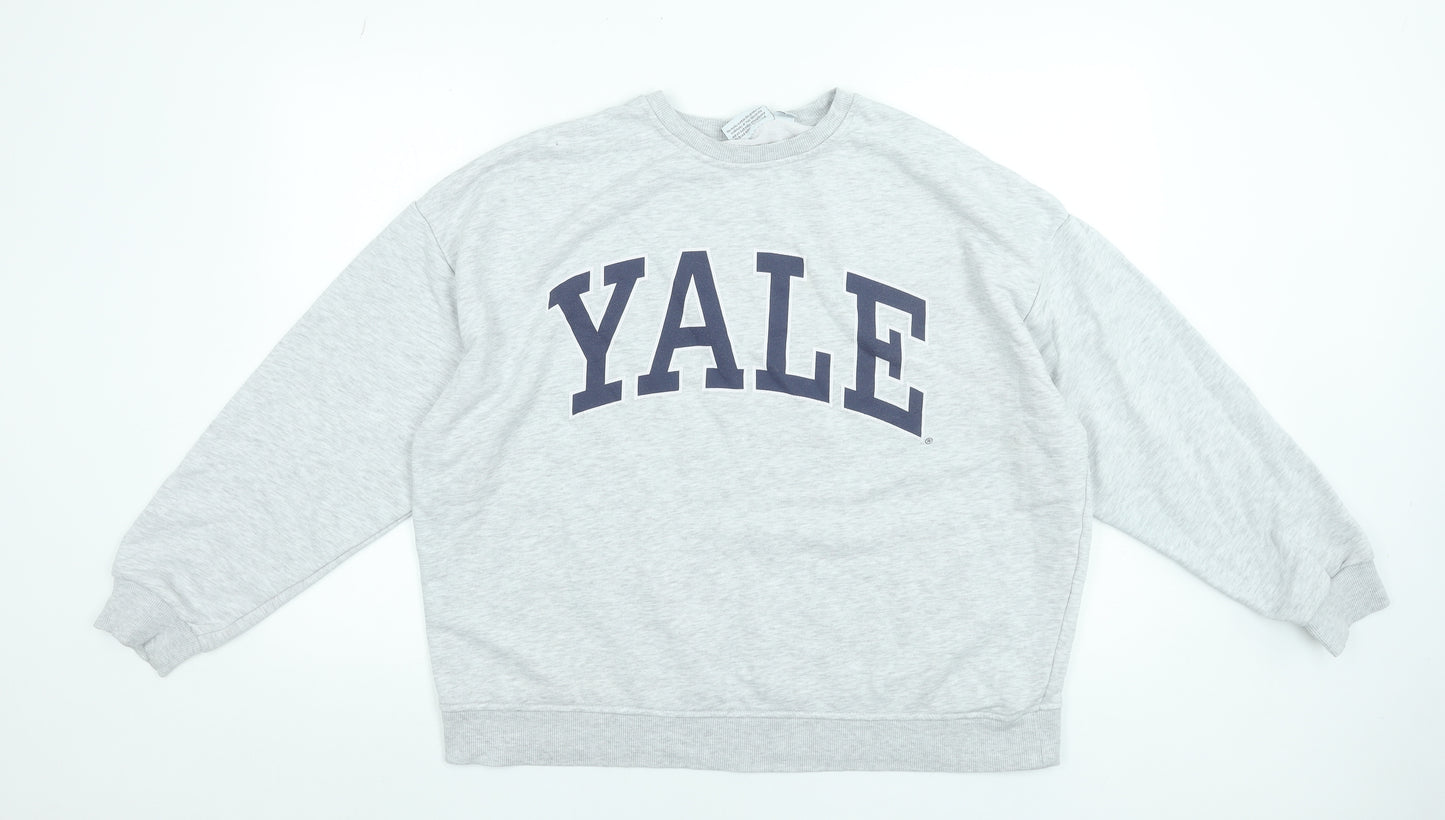 Yale University Grey Pullover Sweatshirt Women L 14/16 Casual Cotton Blend
