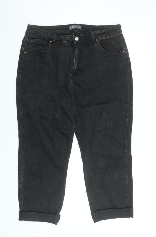 Primark Women’s Black Mom Jeans Size 18 Relaxed Fit Denim