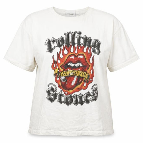 Rolling Stones Women's White 2XL Rock Graphic Cotton T-Shirt