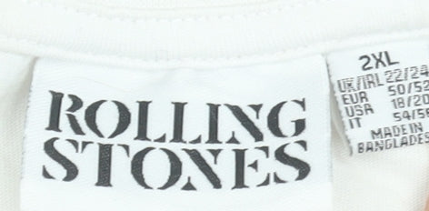 Rolling Stones Women's White 2XL Rock Graphic Cotton T-Shirt