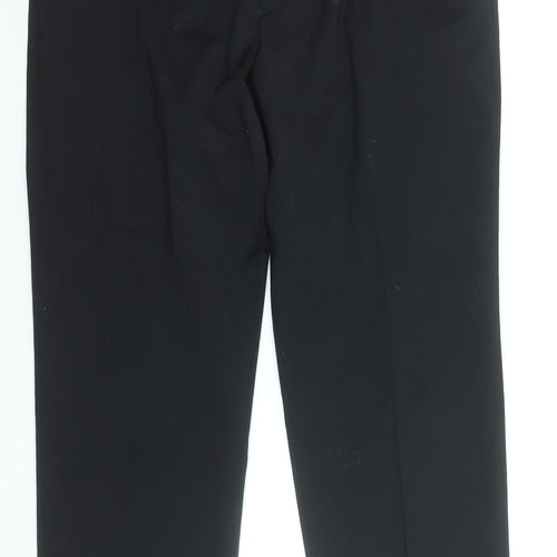 Brühl Men's Black 38R Dress Trousers Wool Blend Regular Fit