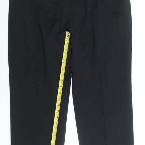 Brühl Men's Black 38R Dress Trousers Wool Blend Regular Fit