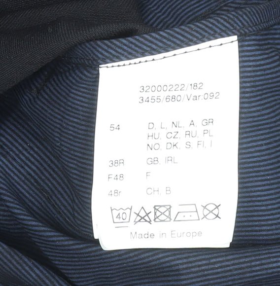 Brühl Men's Black 38R Dress Trousers Wool Blend Regular Fit