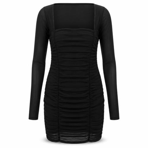 Nasty Gal Womens Black Long Sleeve Bodycon Party Dress UK 10