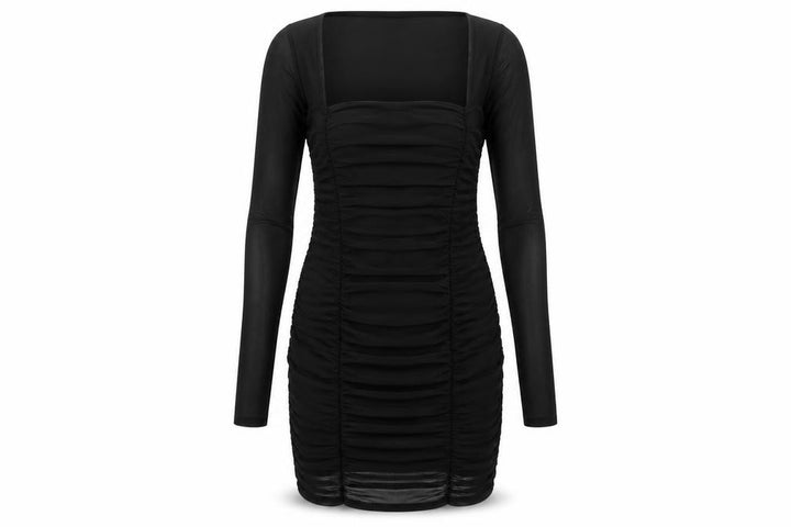 Nasty Gal Womens Black Long Sleeve Bodycon Party Dress UK 10