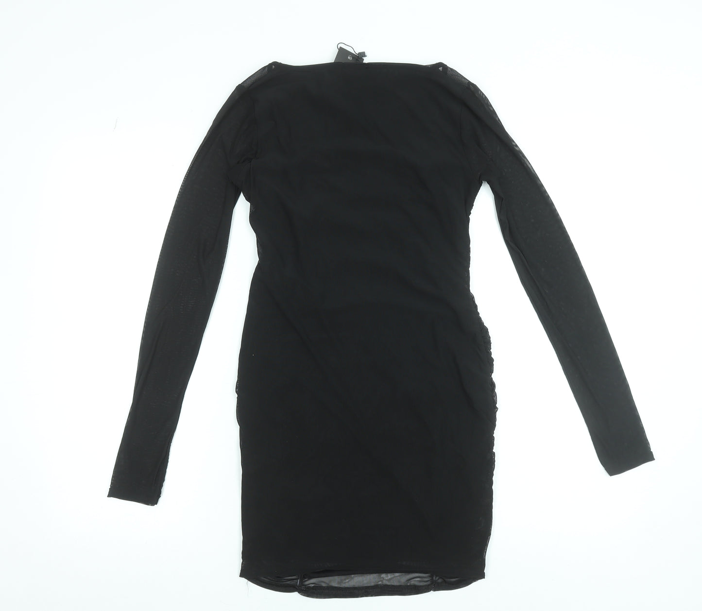 Nasty Gal Womens Black Long Sleeve Bodycon Party Dress UK 10