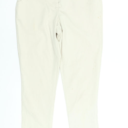 Missguided Women's Beige Slim Fit Zip Pocket Smart Trousers Size 8