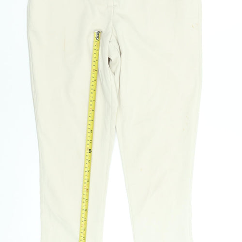 Missguided Women's Beige Slim Fit Zip Pocket Smart Trousers Size 8