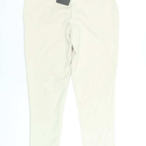 Missguided Women's Beige Slim Fit Zip Pocket Smart Trousers Size 8